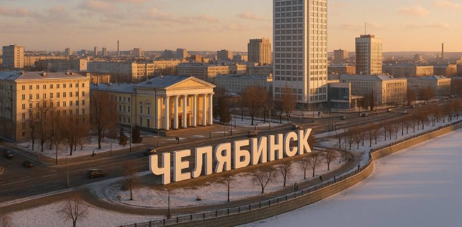 Город на закате